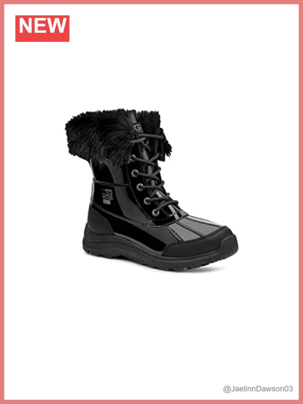 Women's Waterproof Insulated Lace-Up Snow Boots with Faux Fur Trim
